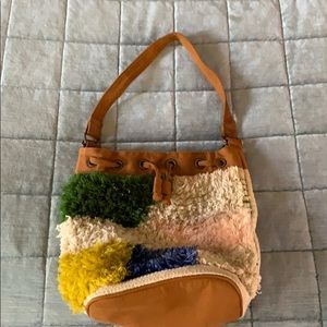 Feed bag purse with boho detail